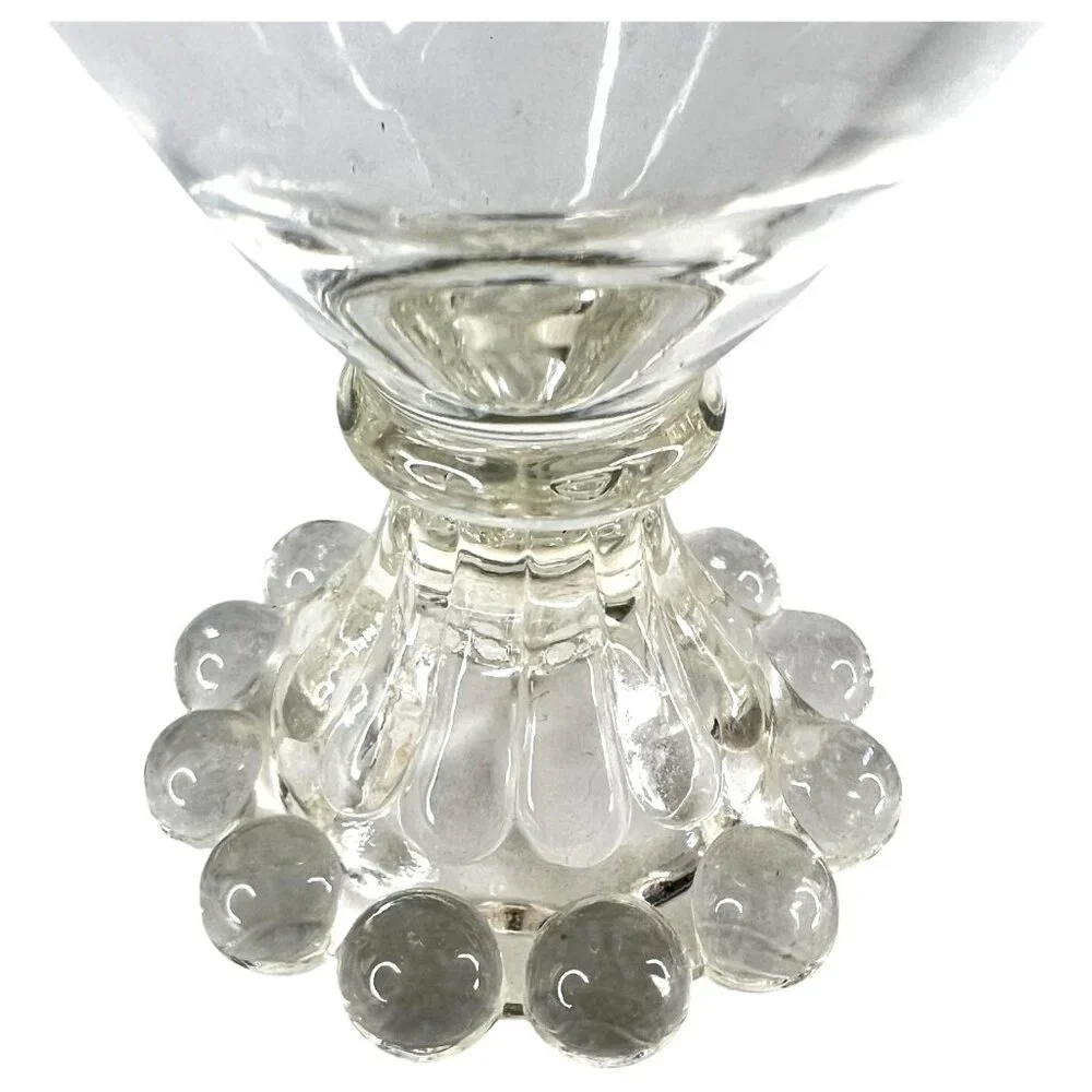 3 Vintage Anchor Hocking Boopie Clear Glasses Goblets Juice Cordial‎ Bubble Base